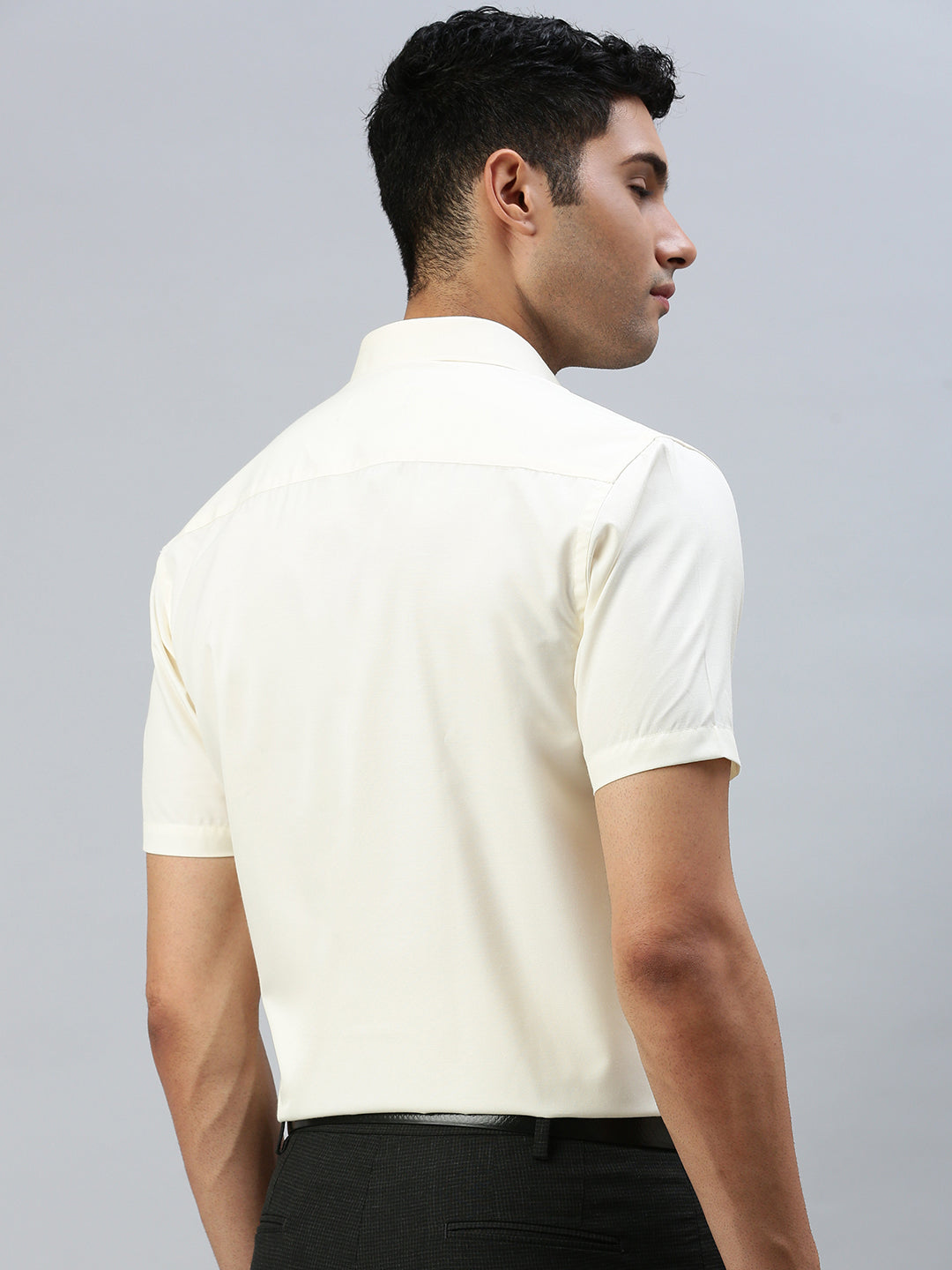 Men Cotton Cream Shirt - Kalyan Cotton