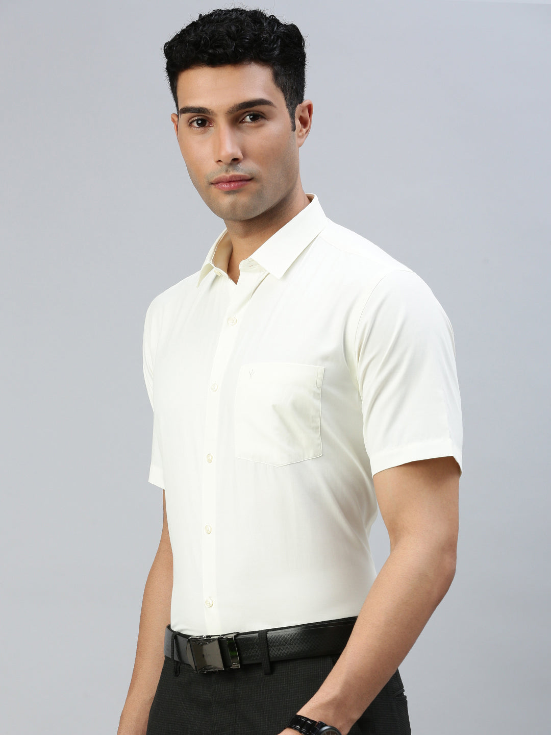 Men Cotton Rich Shirt Cream Vivaham