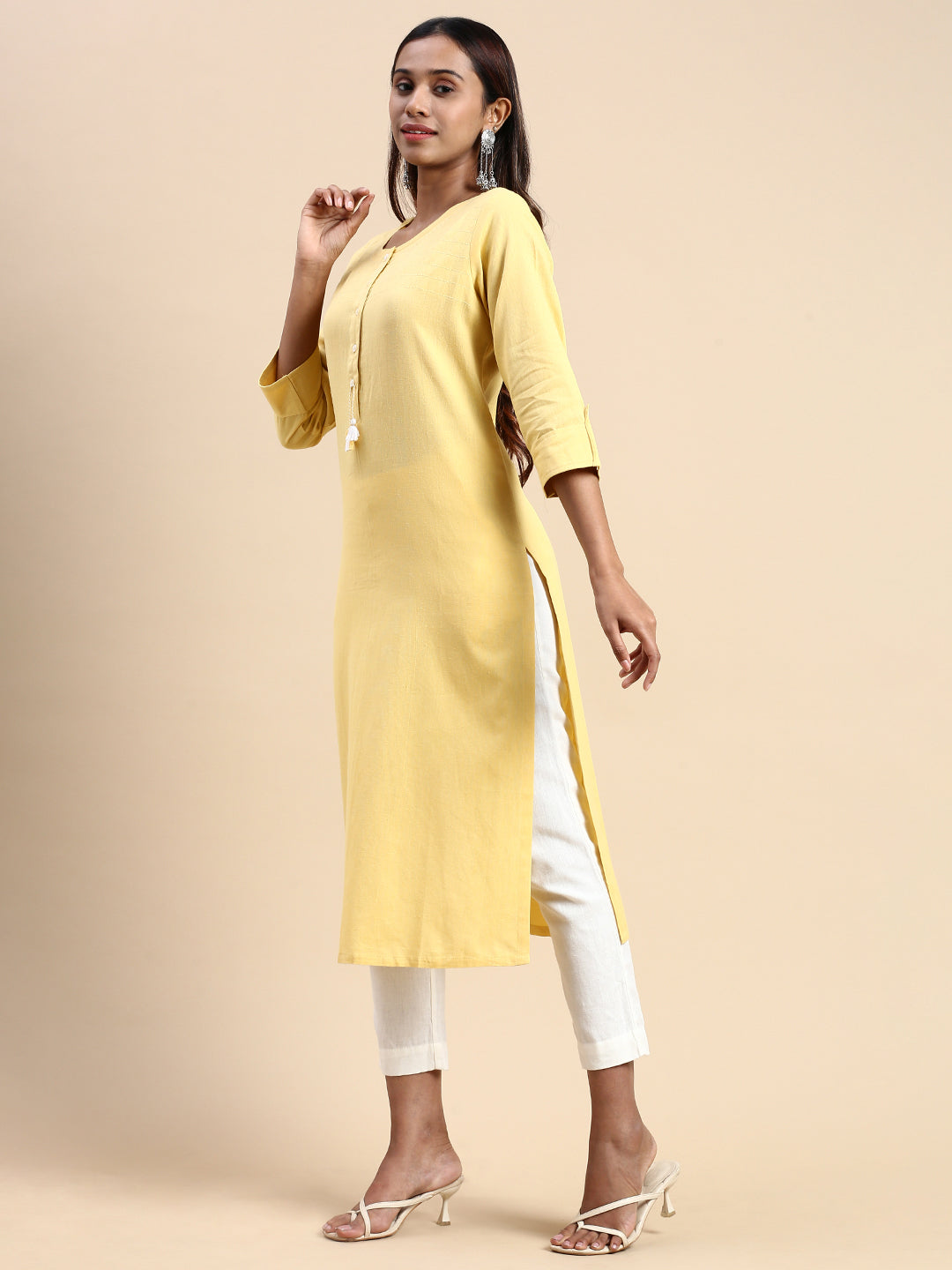 Buy Plain Dupion Silk Designer Kurti Online -
