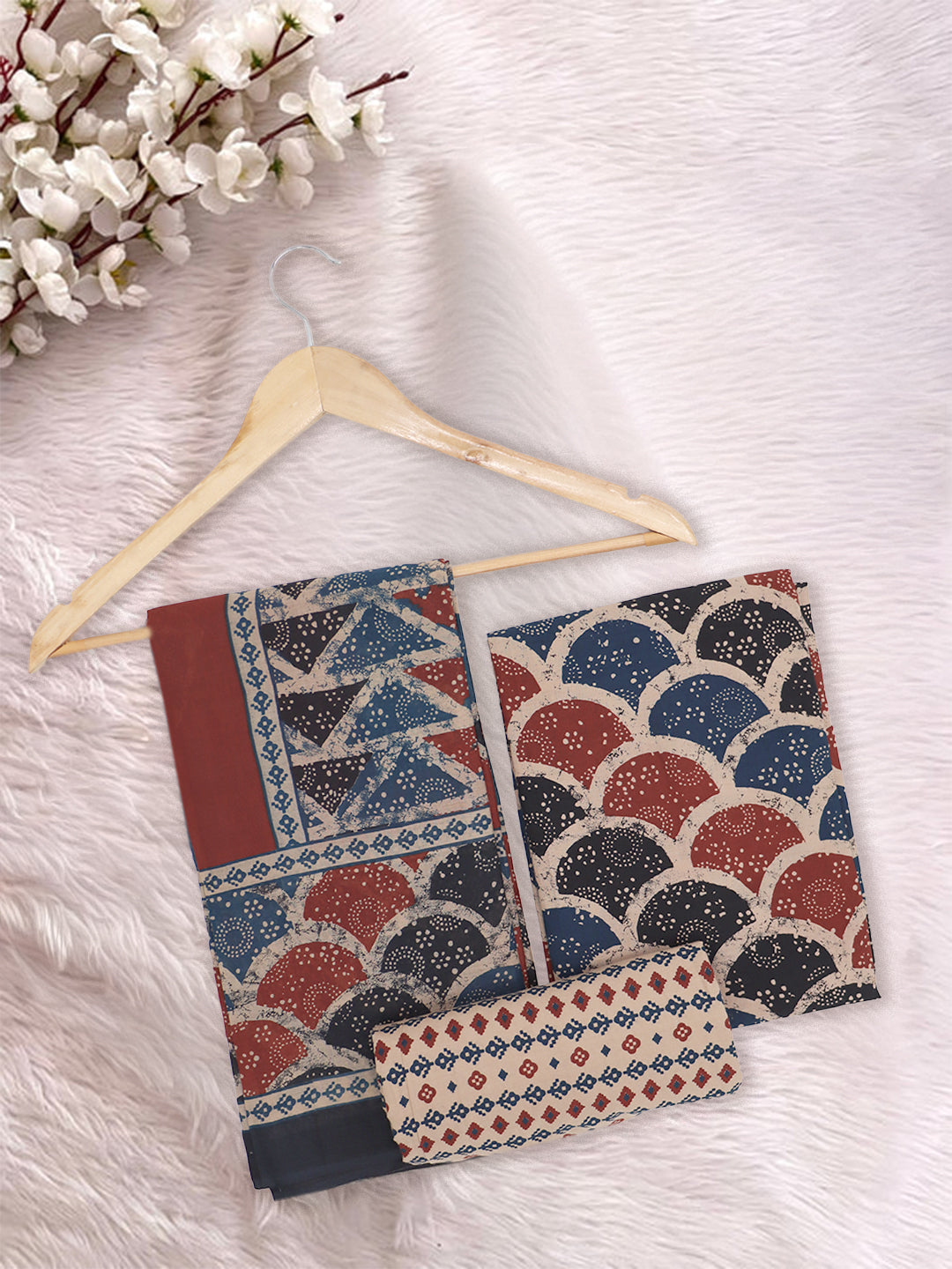 Women Pure Cotton Printed Dress Material Multi Colour DM346