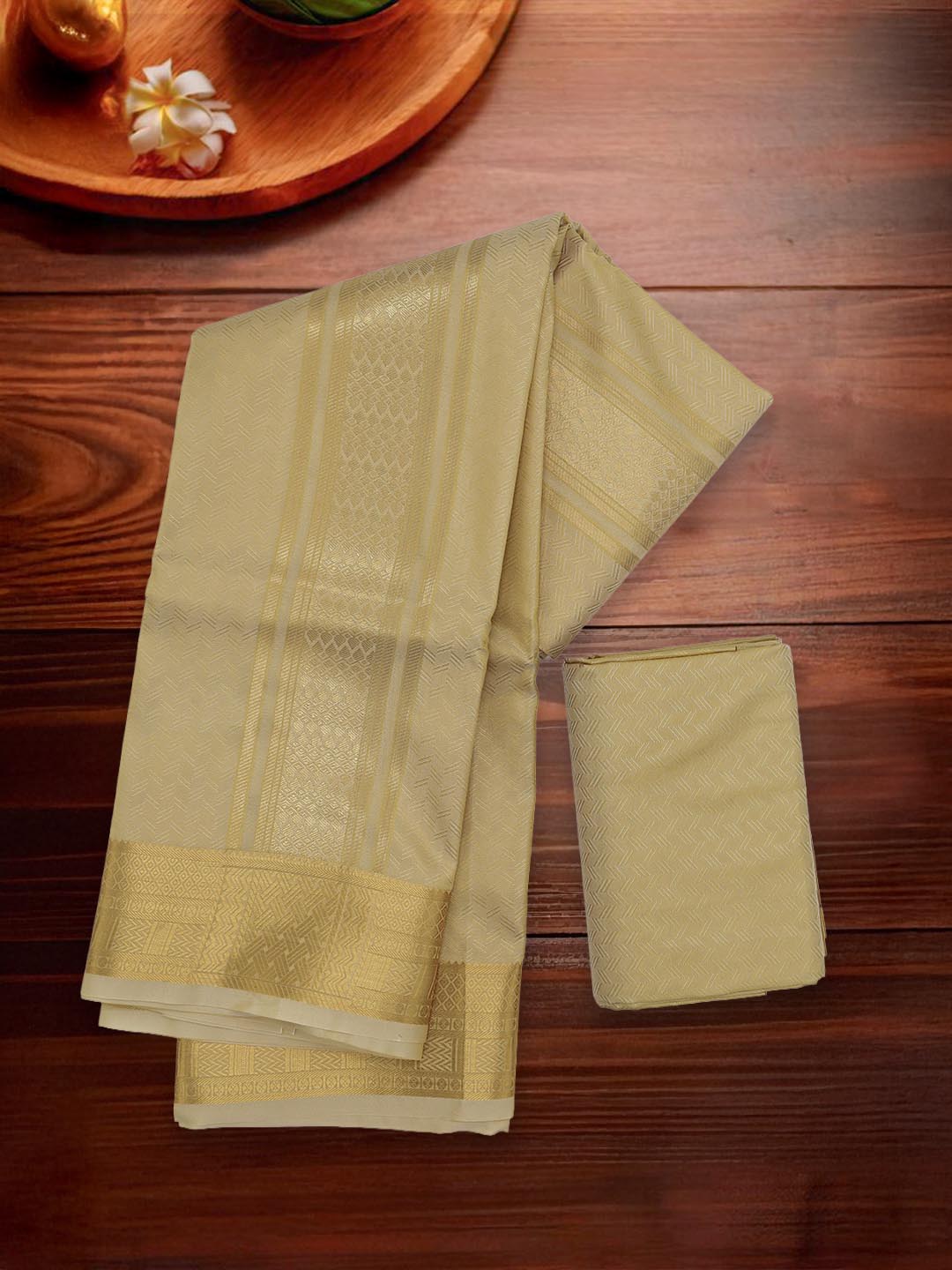 Men Art Silk Dhoti & Shirting Set DJ.Gold Subakalyan (2 in 1) SK06