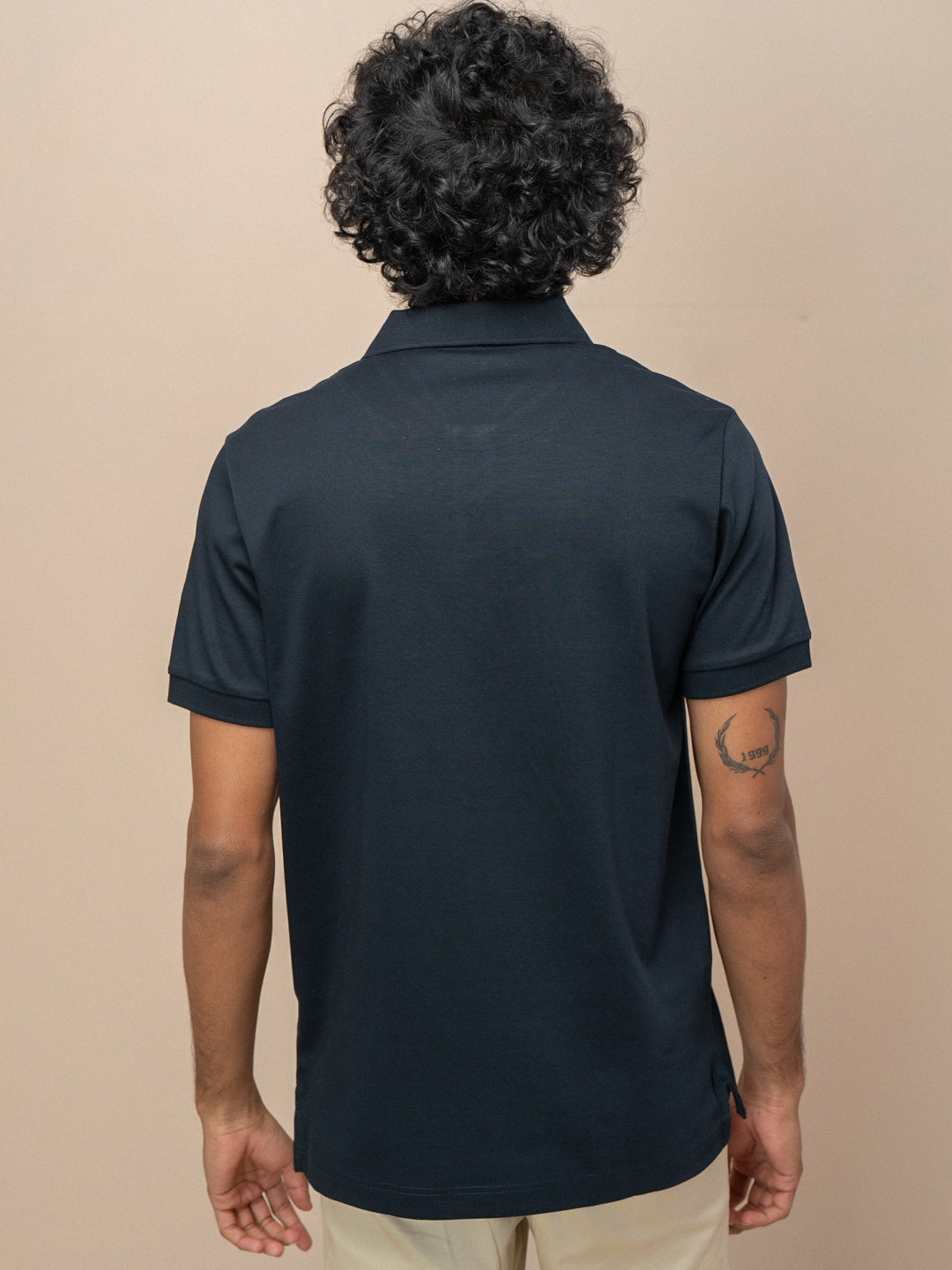 Men Extra Long Staple Cotton Smart Fit Apex Polo T-Shirt Navy AX11