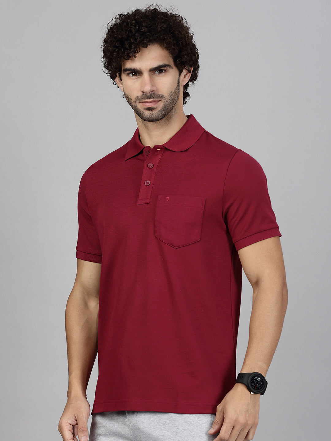 Mens Expert Polo Tshirt with Pocket Maroon EP30