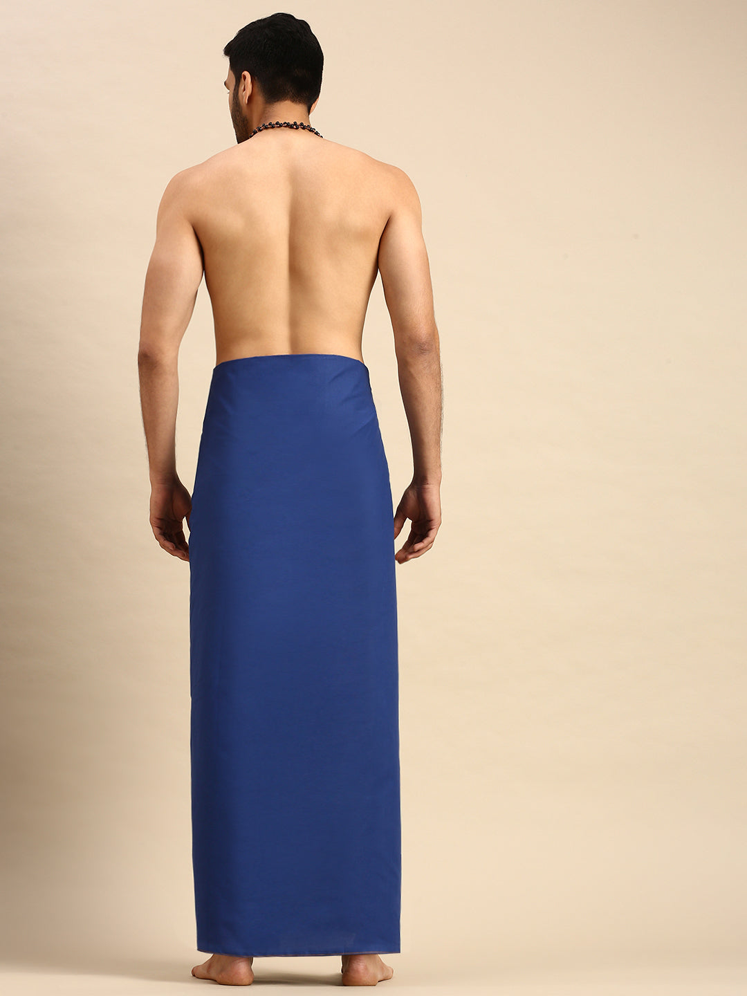 Mens Devotional Dhoti With Small Border Sudhan Blue