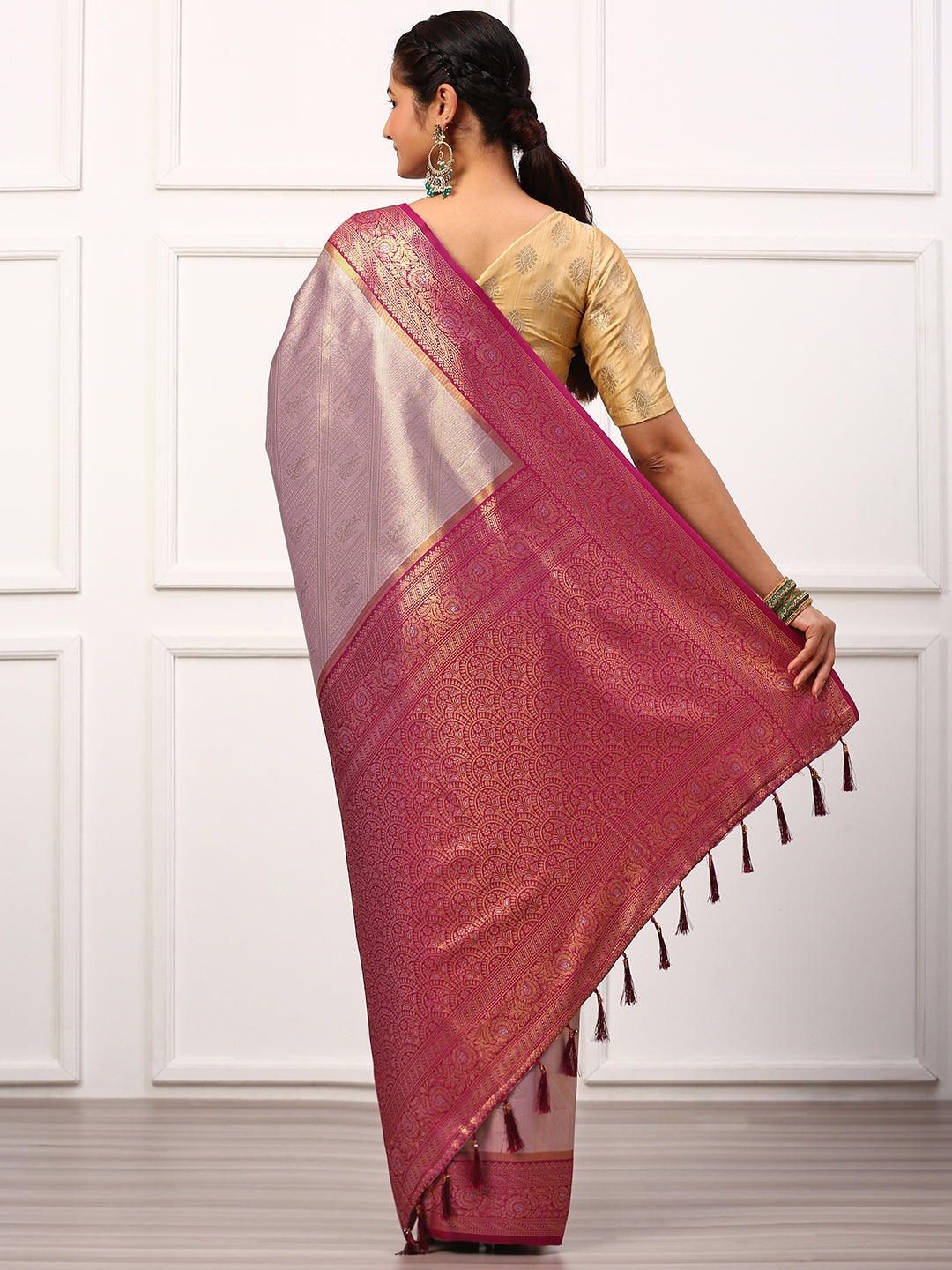 Womens Semi Silk Saree Purple SS262