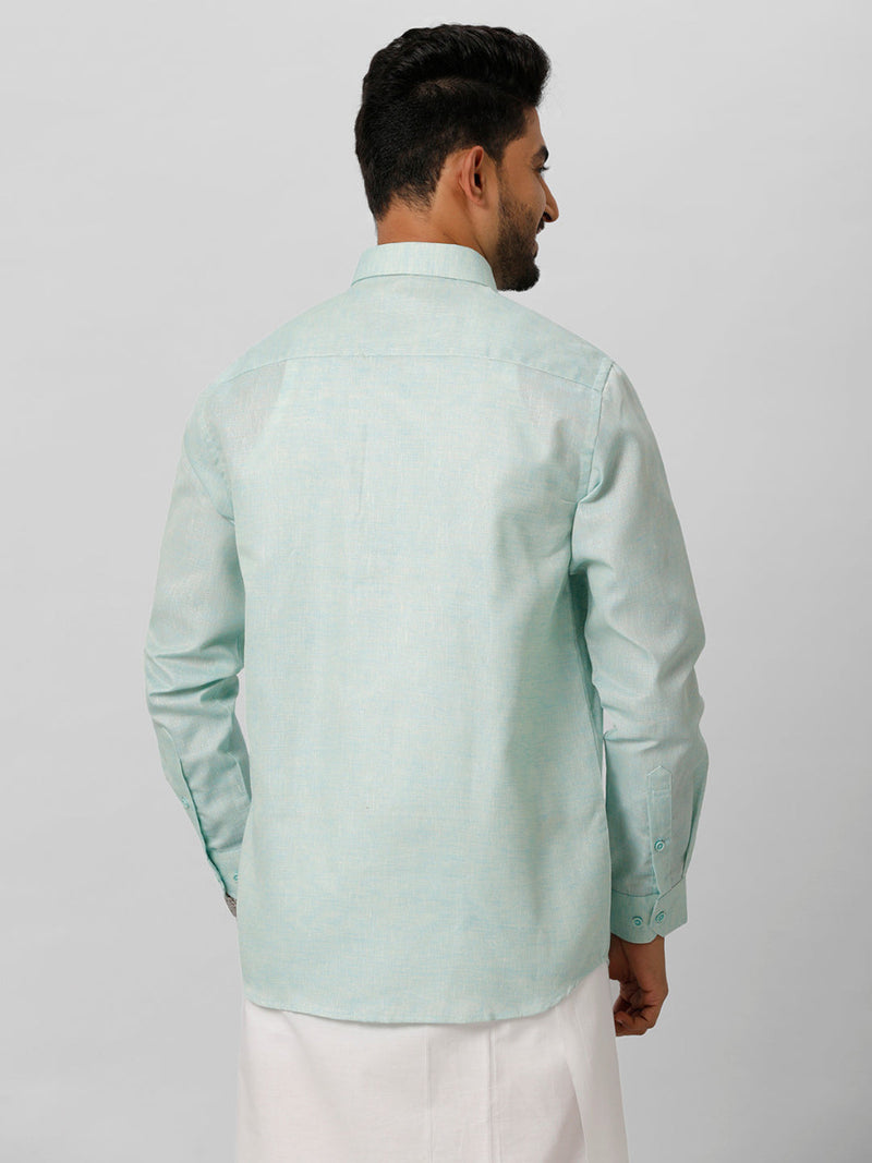 Mens Cotton Formal Shirt Full Sleeves Aqua Green T3 CV13