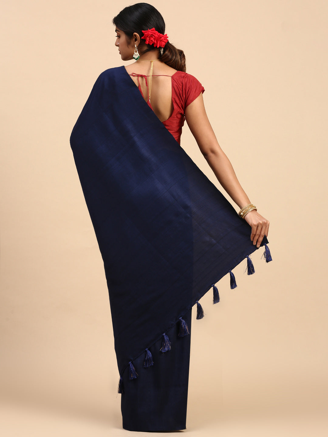 Women Pure Cotton Saree Blue PCS106