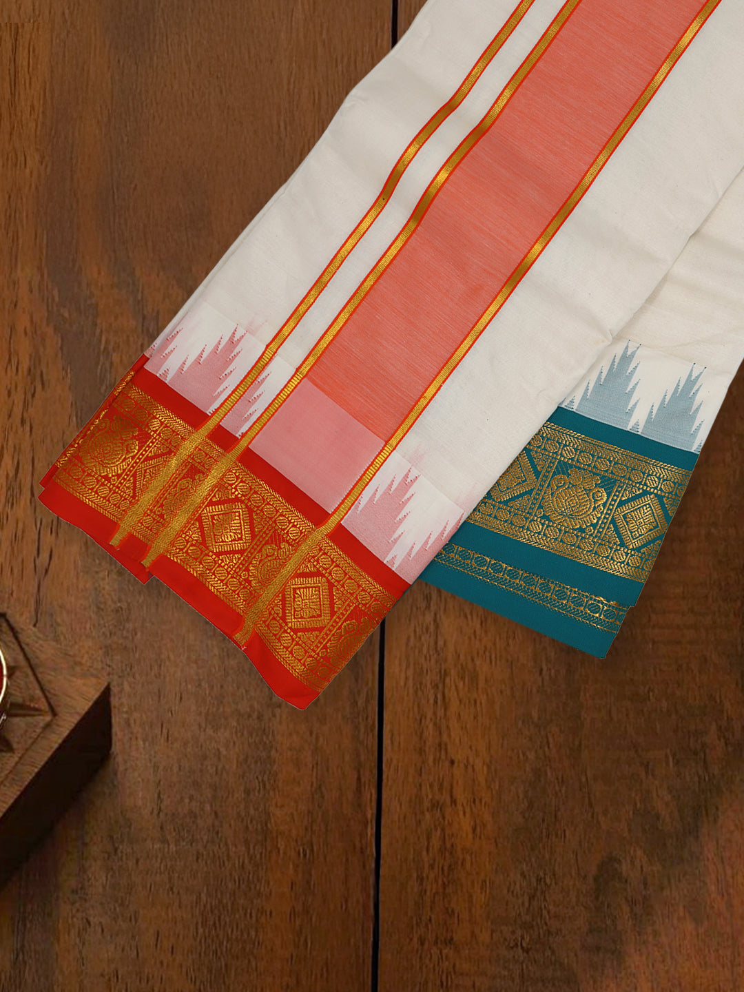 Men Cotton Cream Panchakacham with Angavasthram Yogendra (9+5)YG03