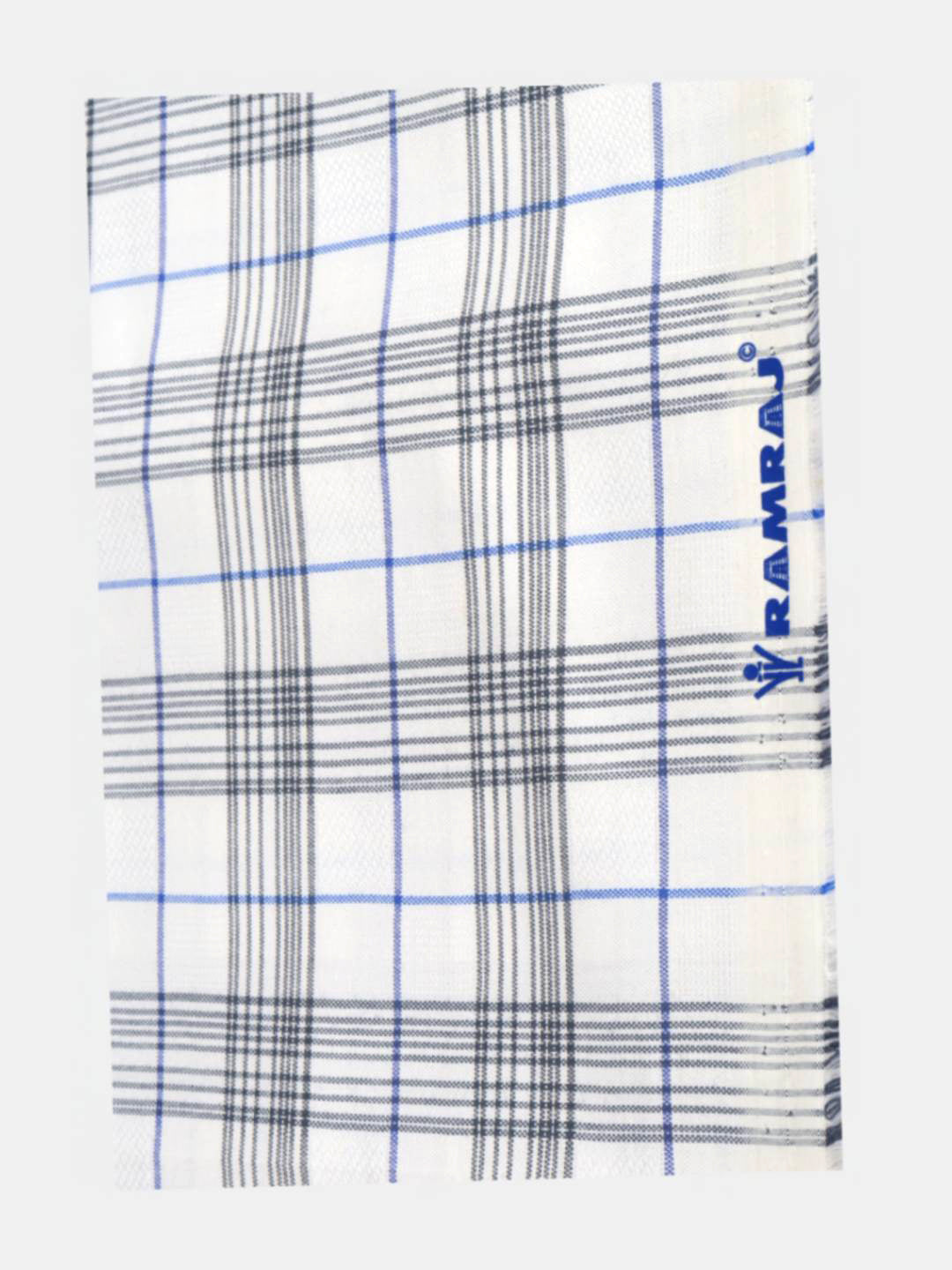 Men Cotton Rich Checked Shirt fabric White Galaxy Art