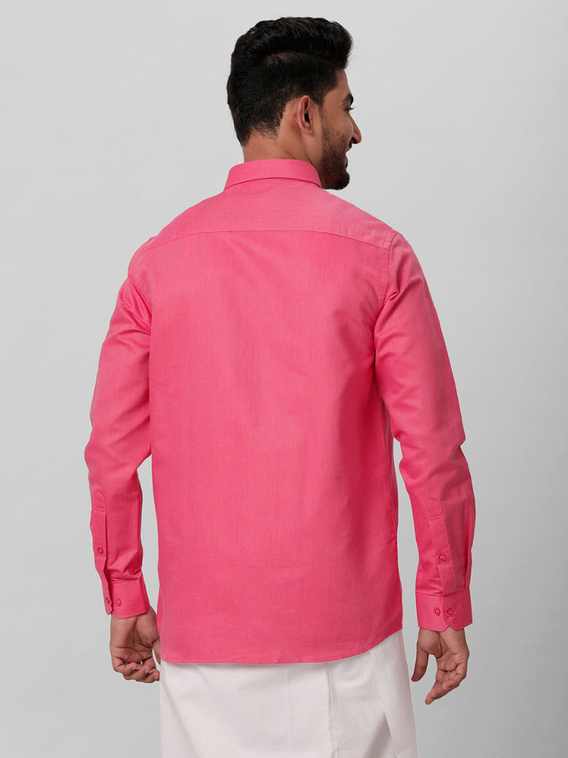 Mens Cotton Formal Pink Full Sleeves Shirt T31 TG2
