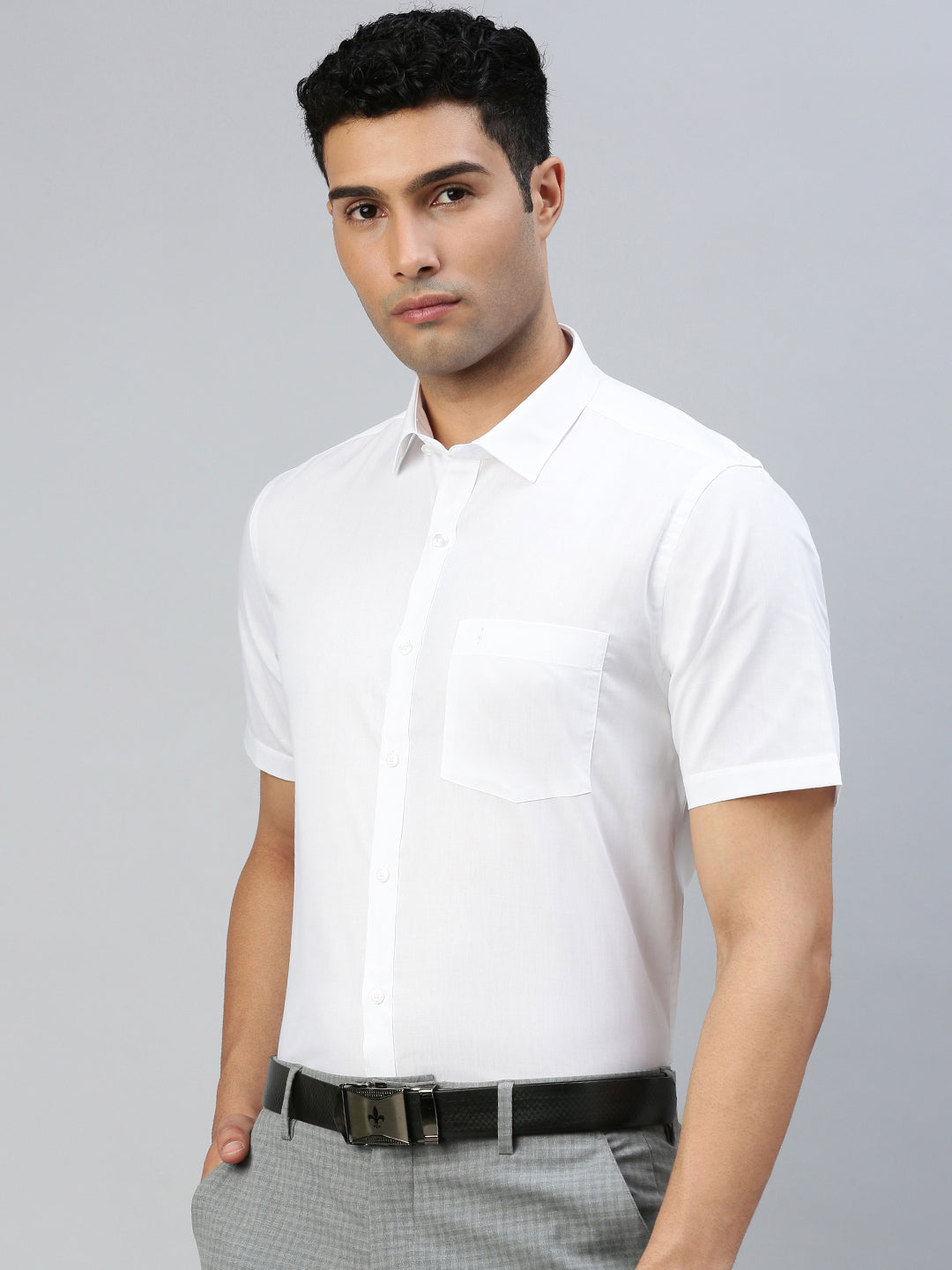 Men Cotton Rich White Shirt_Samrat