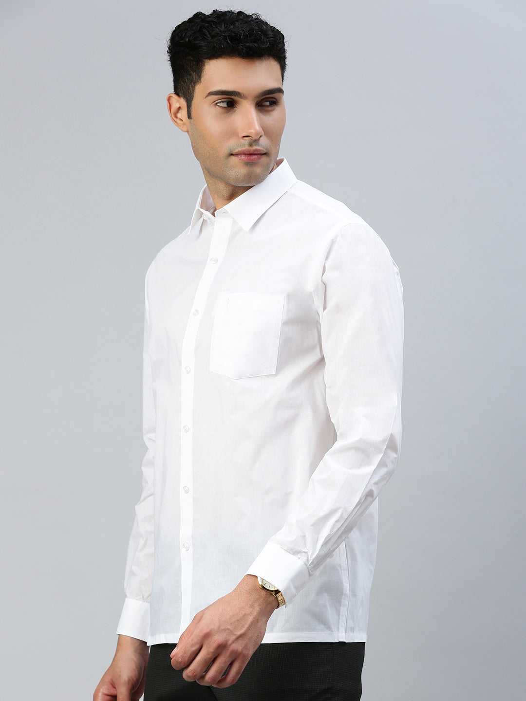 Men Cotton Rich White Shirt_Nanow Premium