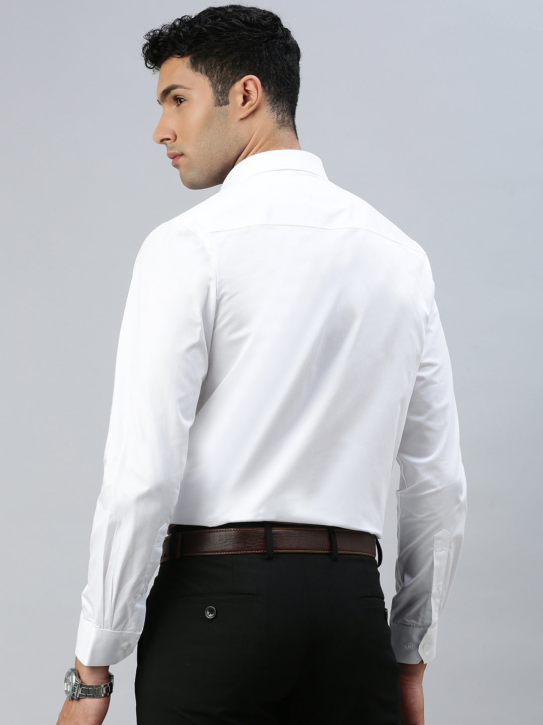 Men 100% Cotton White Shirt Cool Cotton