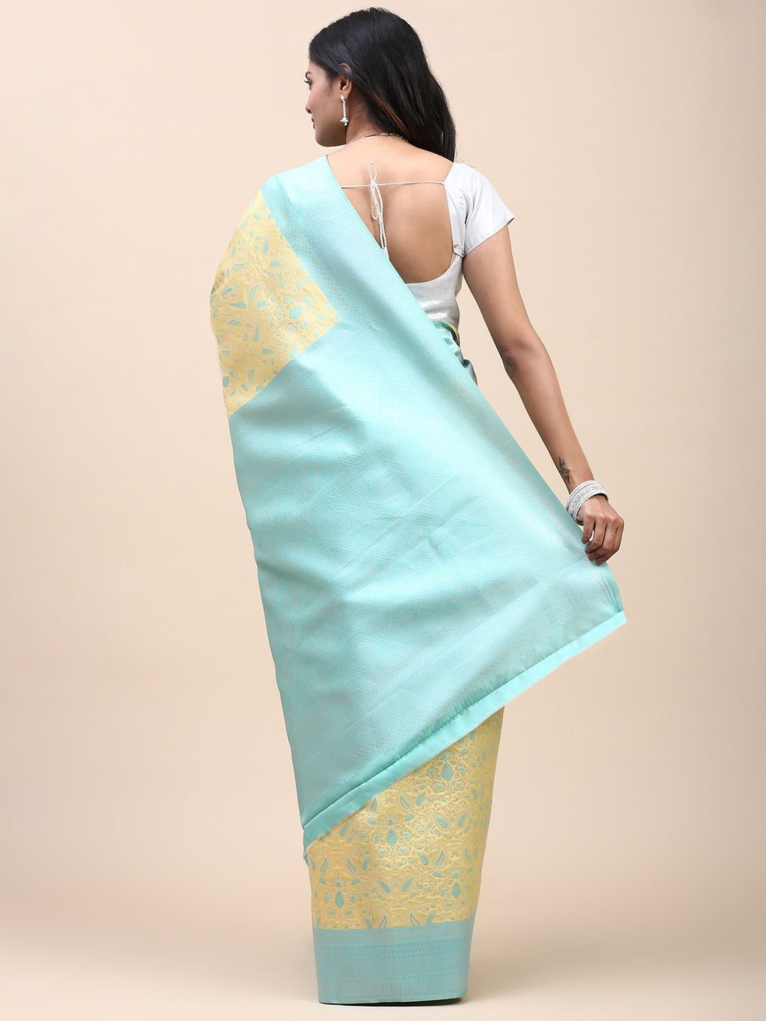 Women Semi Silk Saree Yellow SS297