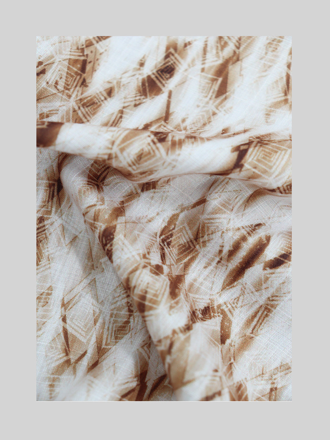 Men Cotton Blend Brown Printed Shirt Fabric Hanhai