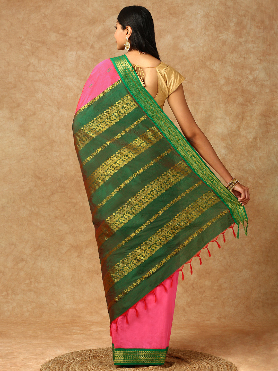 Women Kalyani Cotton Saree Pink PCS124