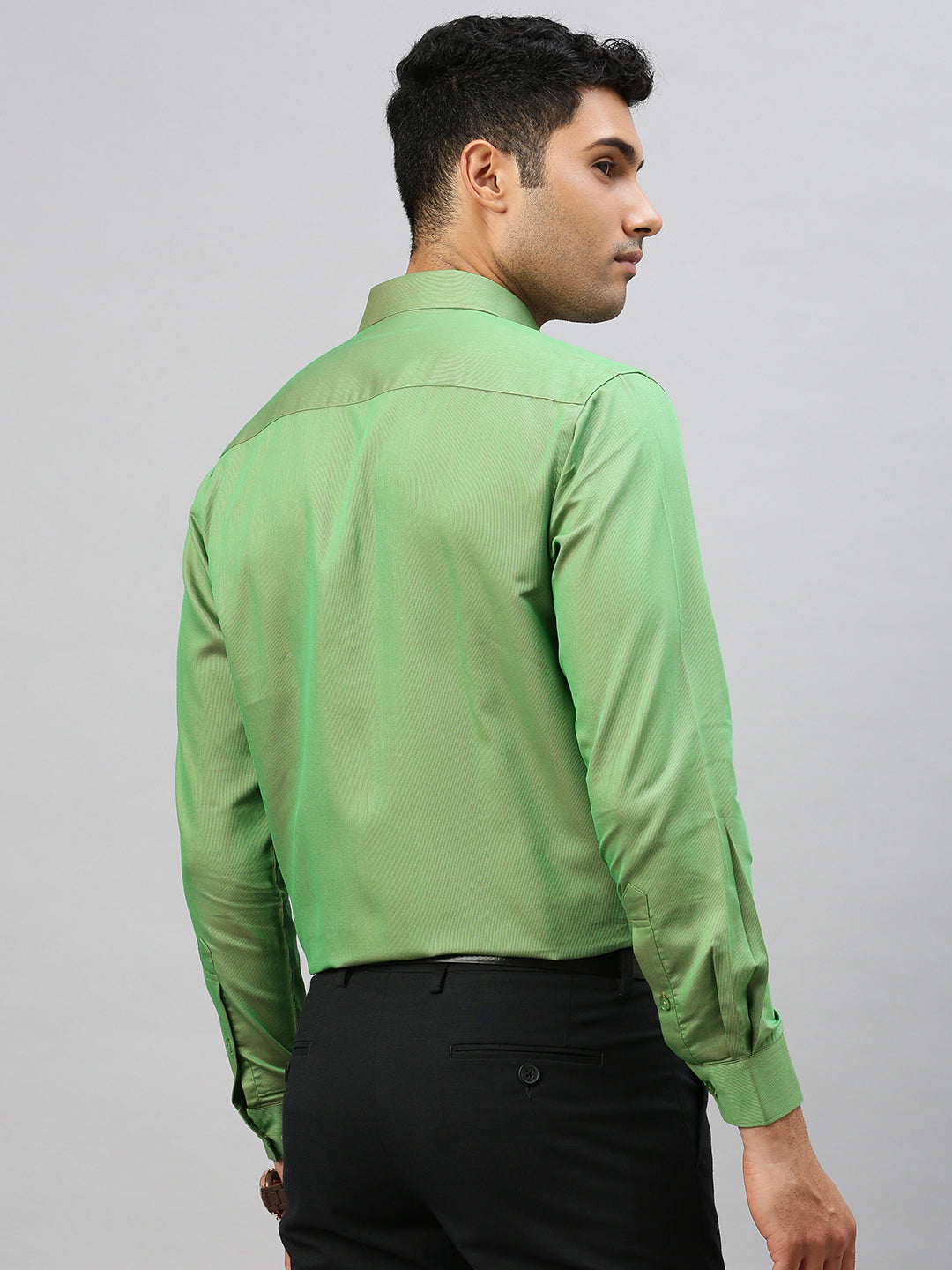 Men Cotton Rich Shirt Green TZ3