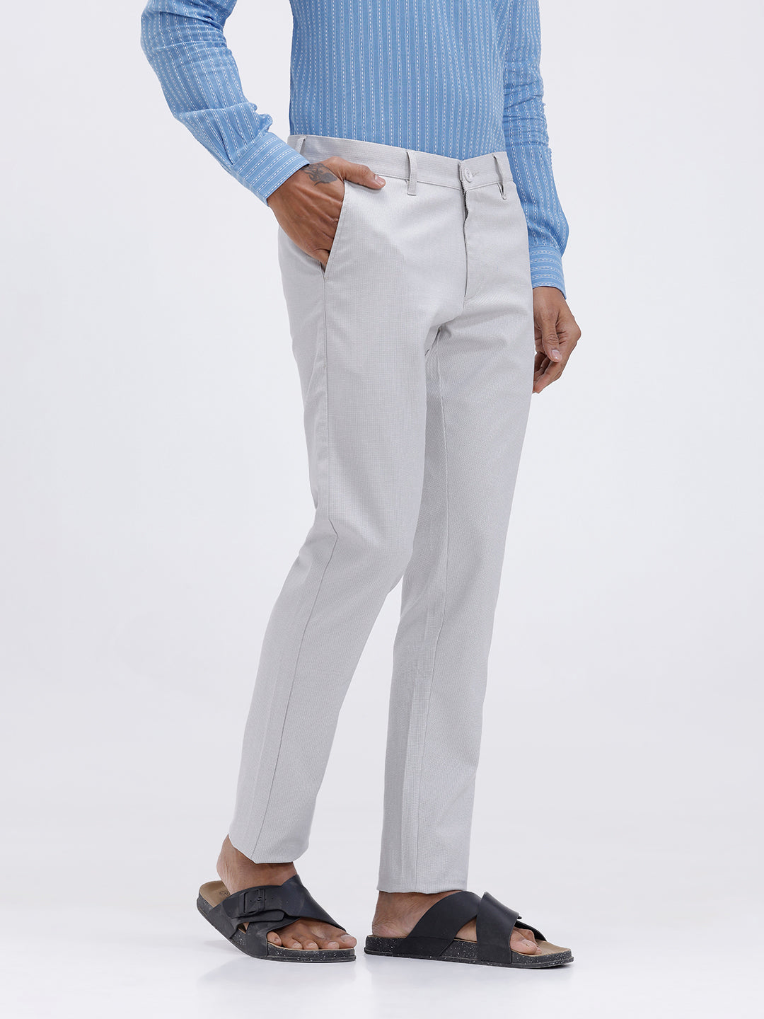 Men’s Smart Fit Cotton Lycra Stretch Pant Grey