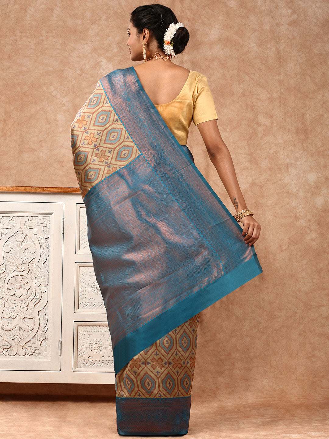 Women Semi Silk Saree Brown SS169