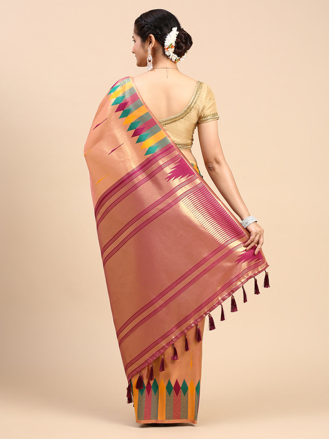 Womens Semi Silk Saree Light Pink SS250