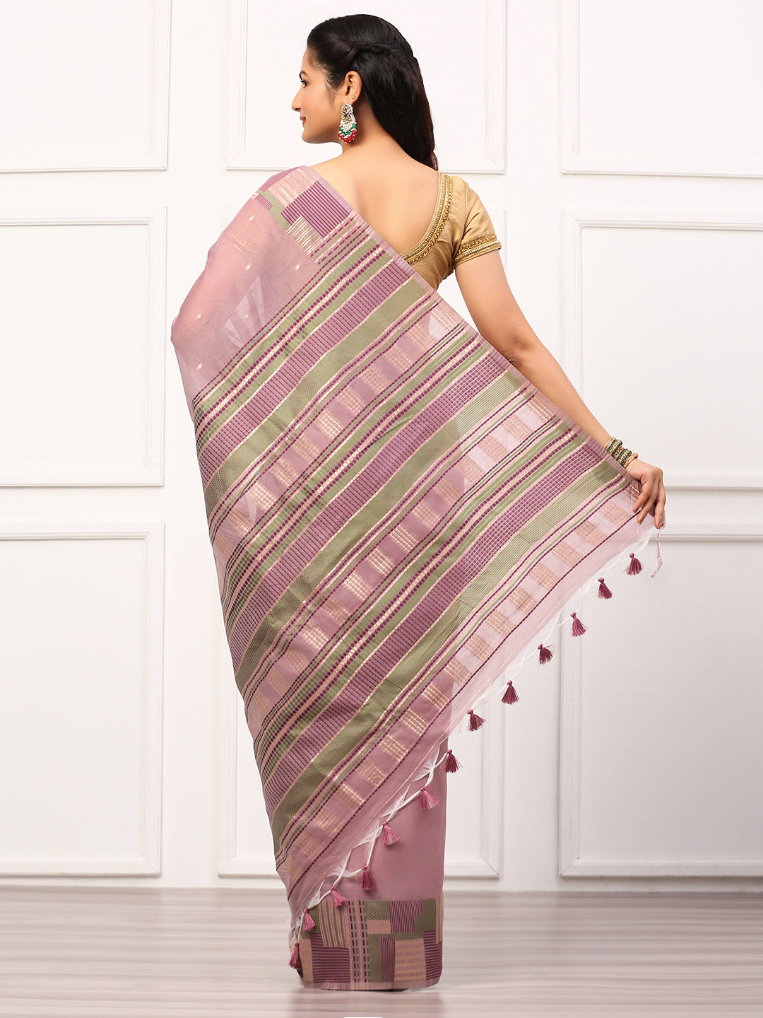 Womens Semi Silk Saree Purple SS239