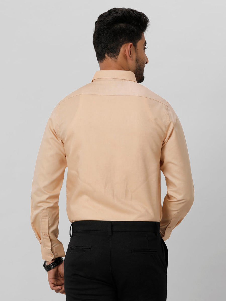 Premium Cotton Dark Sandal Full Sleeves Shirt EL GP18-Back view