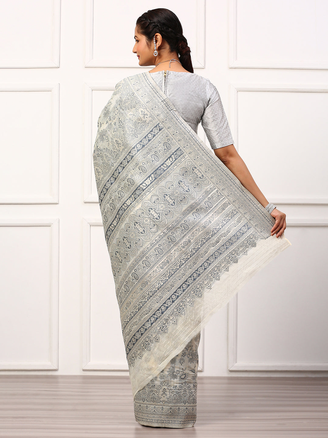 Womens Semi Silk Saree Blue SS257