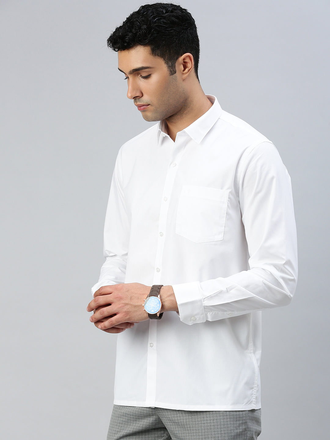 Mens Black and White Full Sleeves Shirt Combo