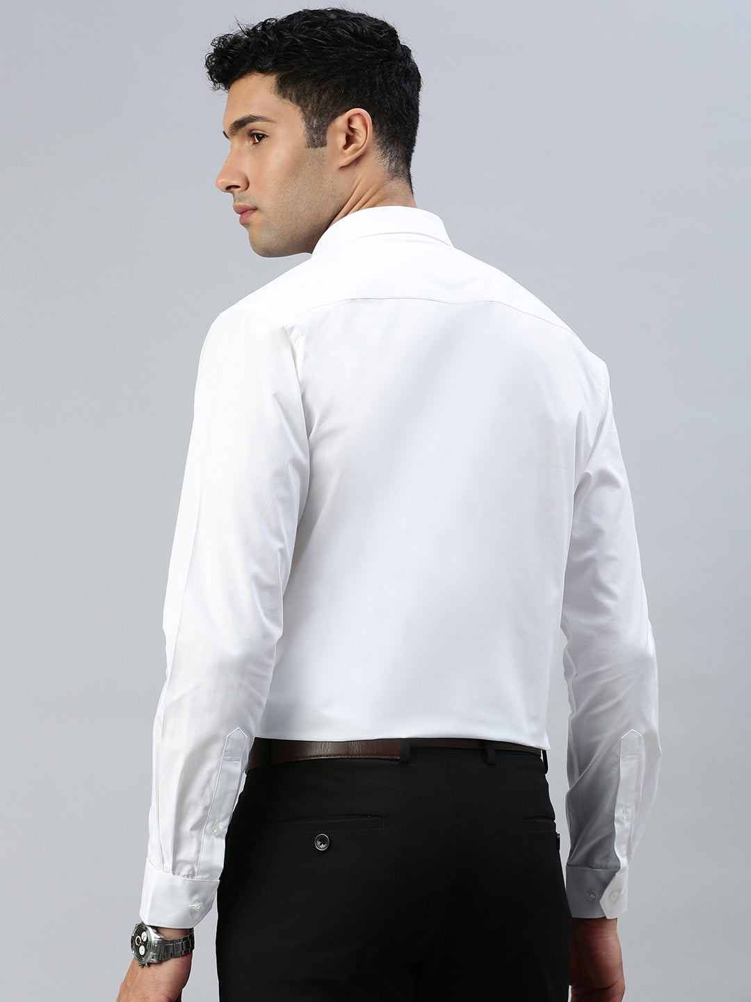 Men 100% Cotton White Shirt RR Image