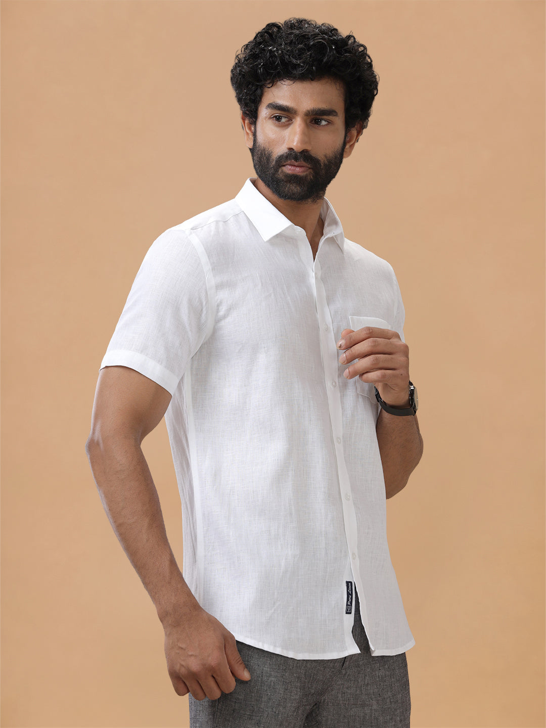 Pure Linen White Shirt – Linen Park 5605 | Fine 60 LEE