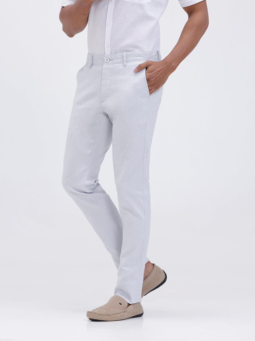 Mens Cotton Half Sleeves Shirt and Linen Cotton Pants Combo TR15502