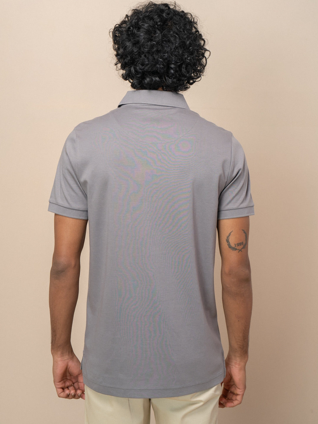 Men Extra Long Staple Cotton Smart Fit Apex Polo T-Shirt Grey AX9