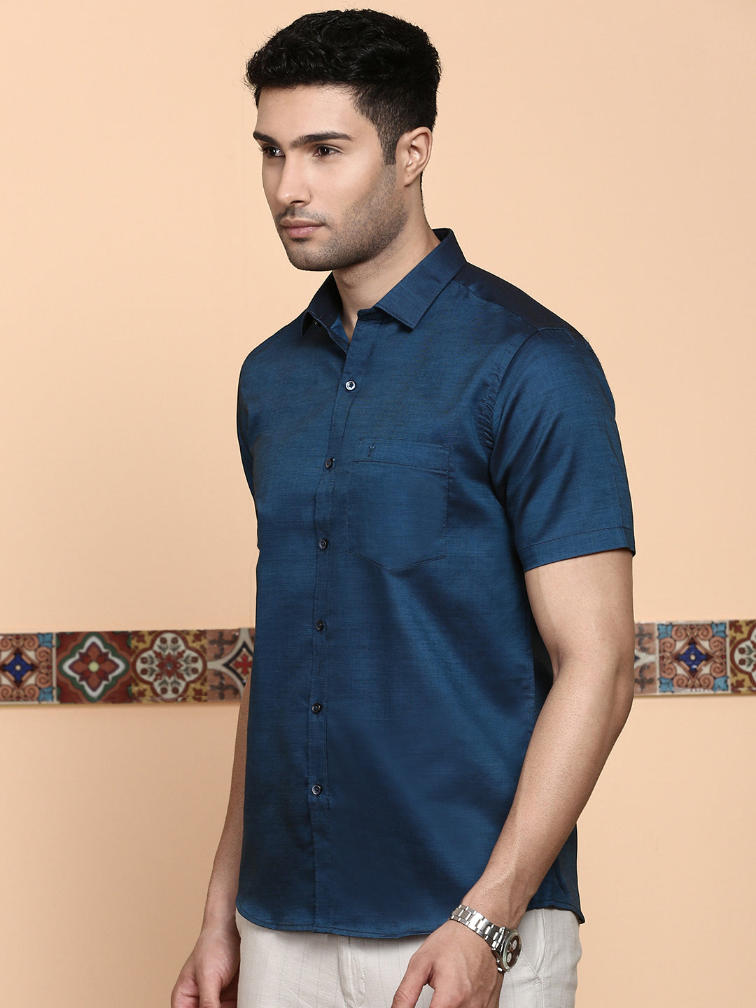 Men Premium Cotton Shirt Navy EL GP6