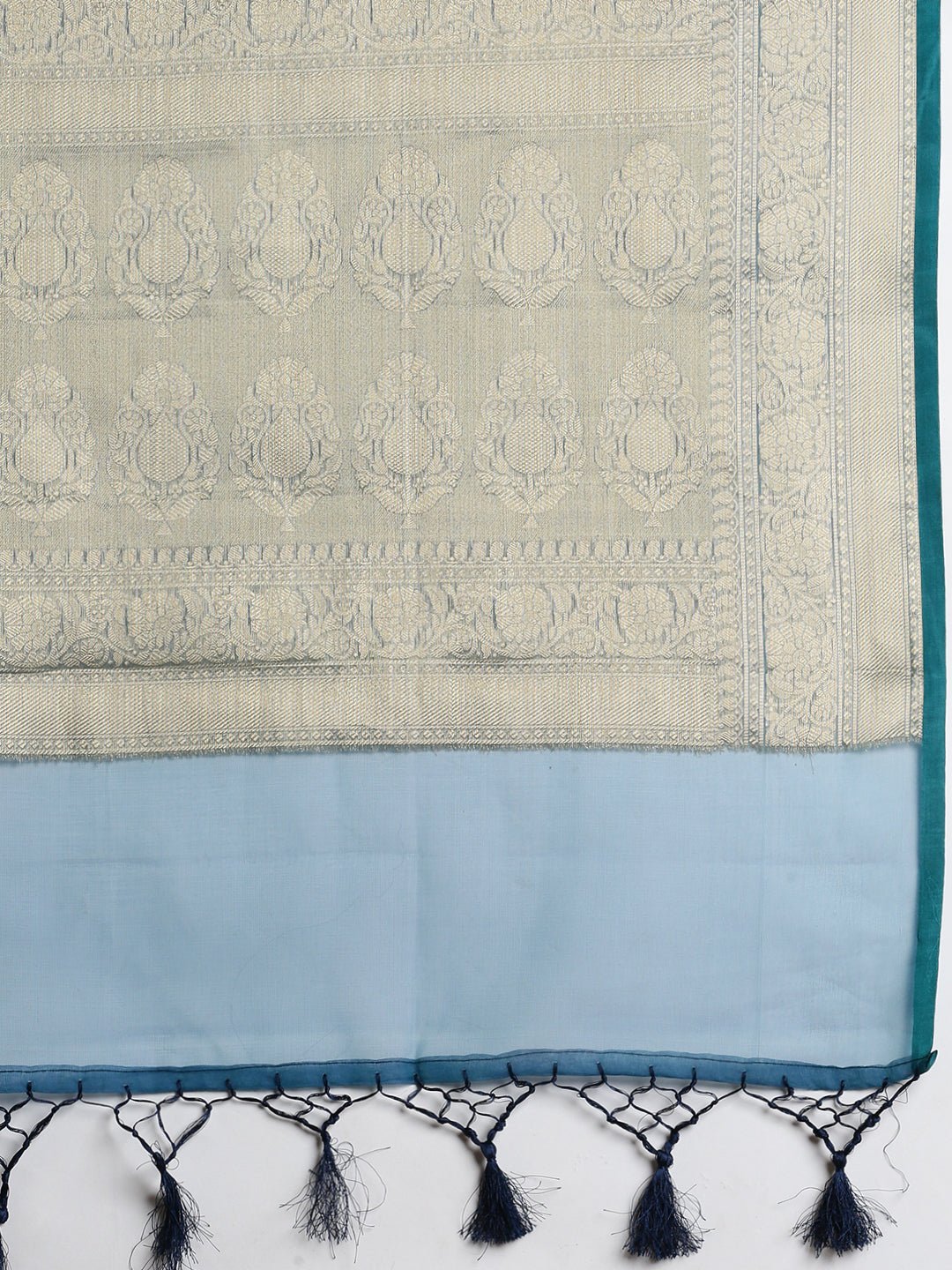 Women Semi Orgenza Weaving Saree Blue SOS07