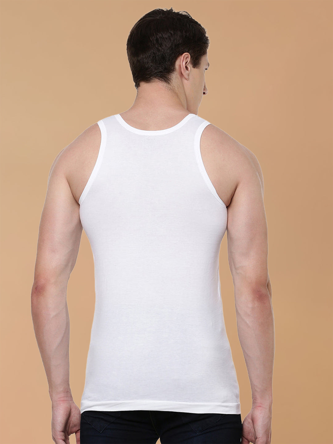 100 % Combed Cotton White Vest RN Plus Size Rise Up