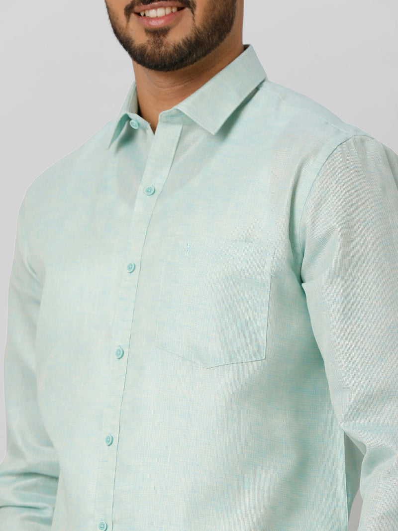 Mens Cotton Formal Shirt Full Sleeves Aqua Green T3 CV13