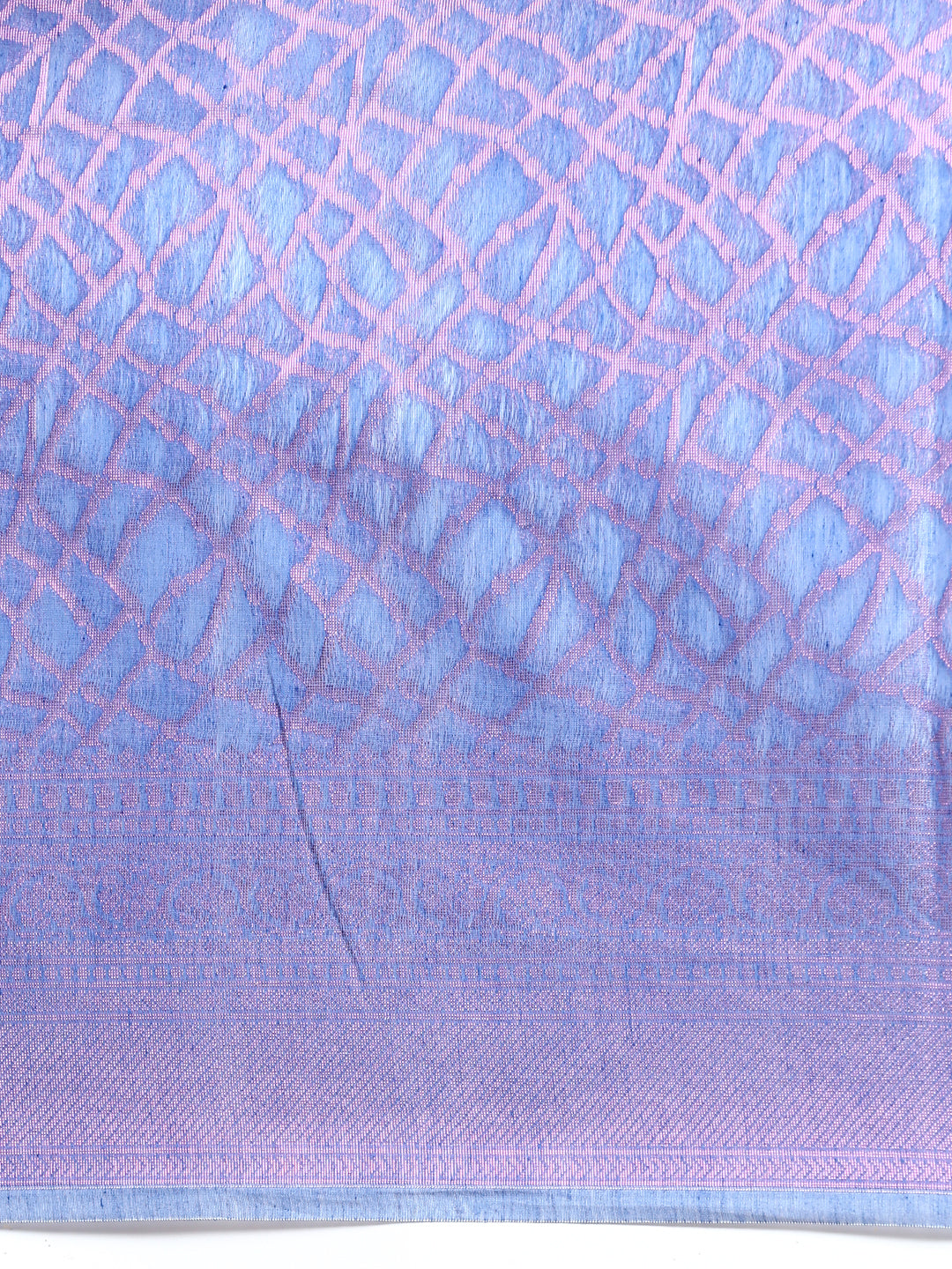 Stylish Violet & Pink Semi Kora Cotton Saree SK84-Pattern view