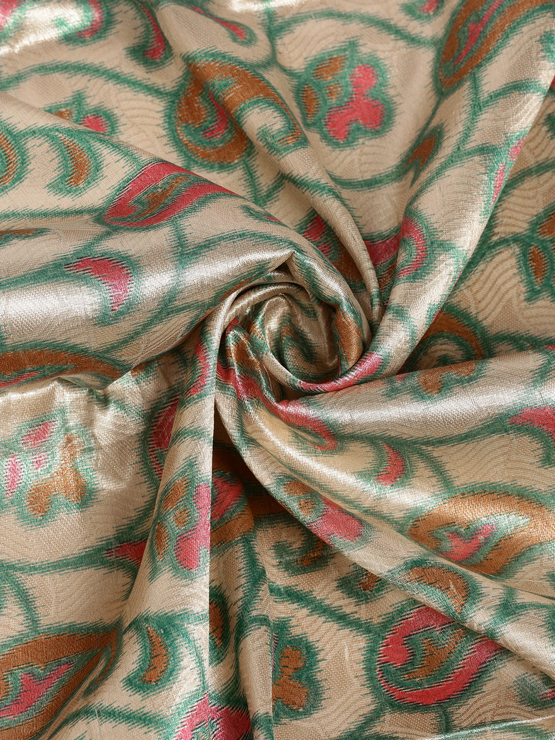 Women Semi Silk Tissue Weaving Saree Gold with Green -SS125
