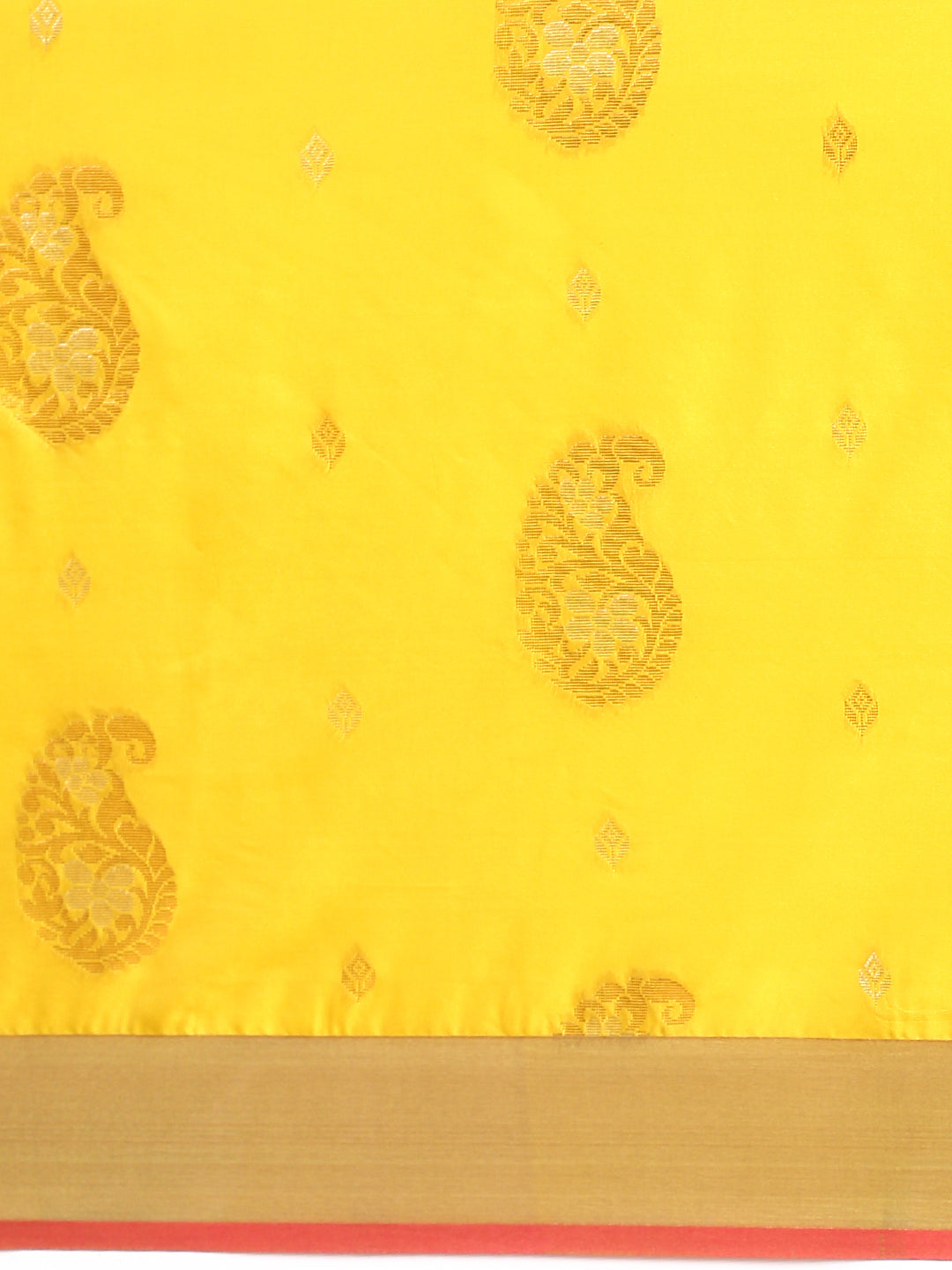 Elegant Semi Soft Silk Yellow Colour With Dark Pink Border Saree SS48-Zoom view