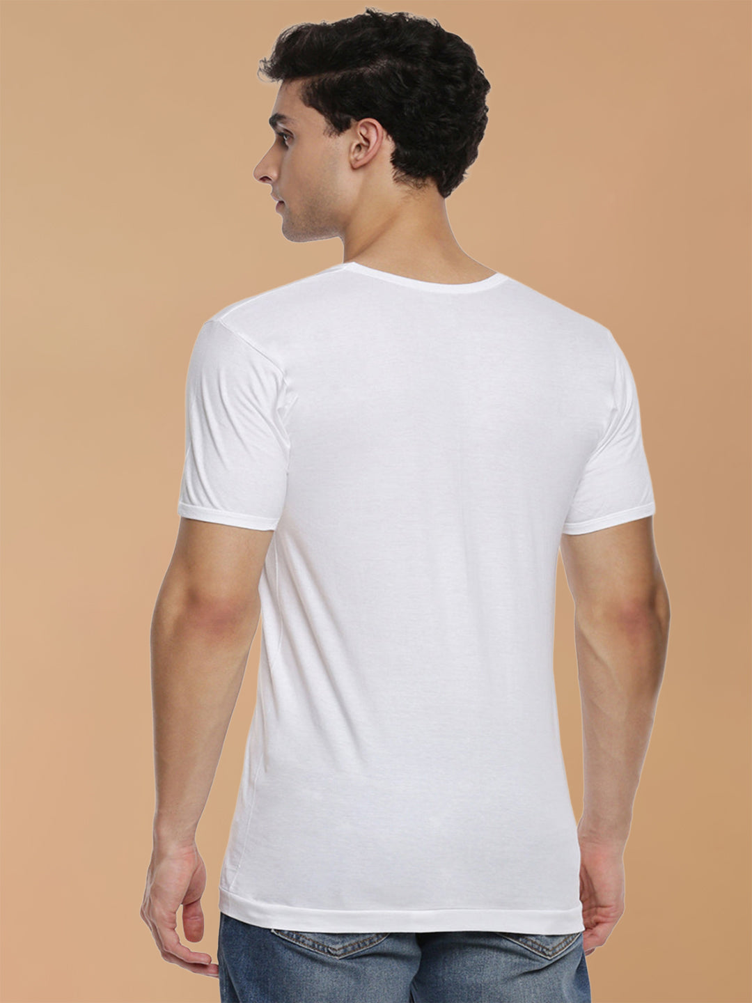 100 % Combed Cotton White Vest RNS Romex (Pack of 2)
