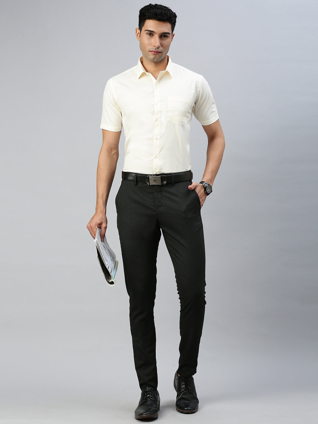 Men Cotton Rich Shirt Cream Kalyan Cotton