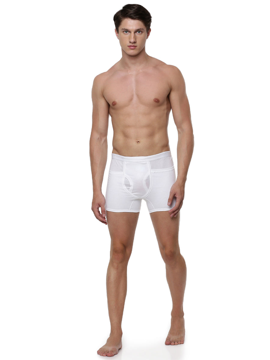 Soft Combed Fine Jersy White Plus Size Pocket Trunks Target (2PCs Pack)-Full view