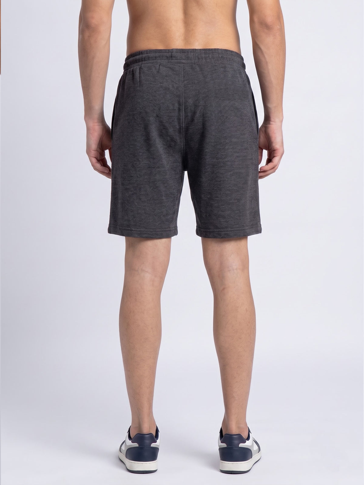 Cotton Rich Aeroflex Structured Charcoal Melange Shorts AFS5