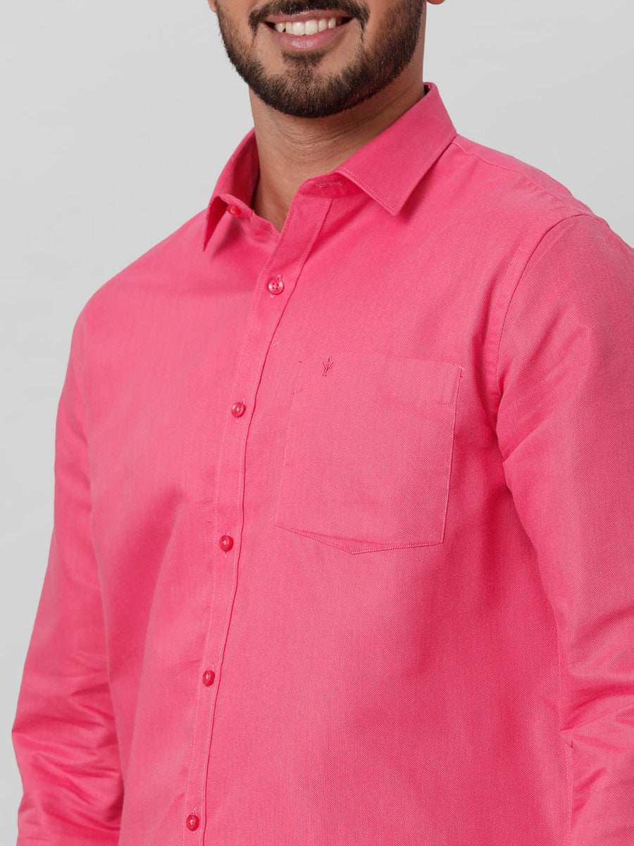 Mens Cotton Formal Pink Full Sleeves Shirt T31 TG2-Zoom view