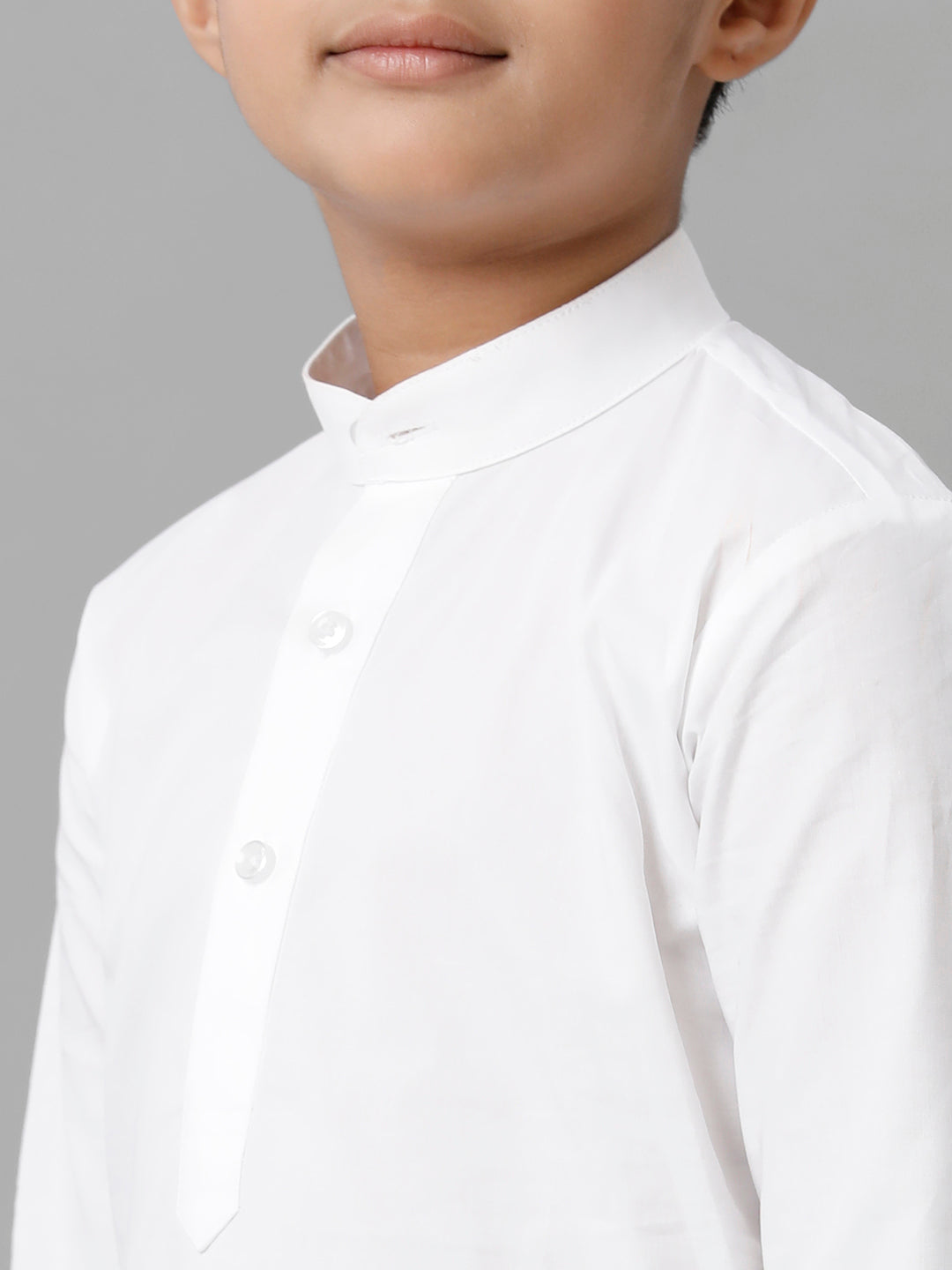 Boys Cotton Full Sleeves White Kurta