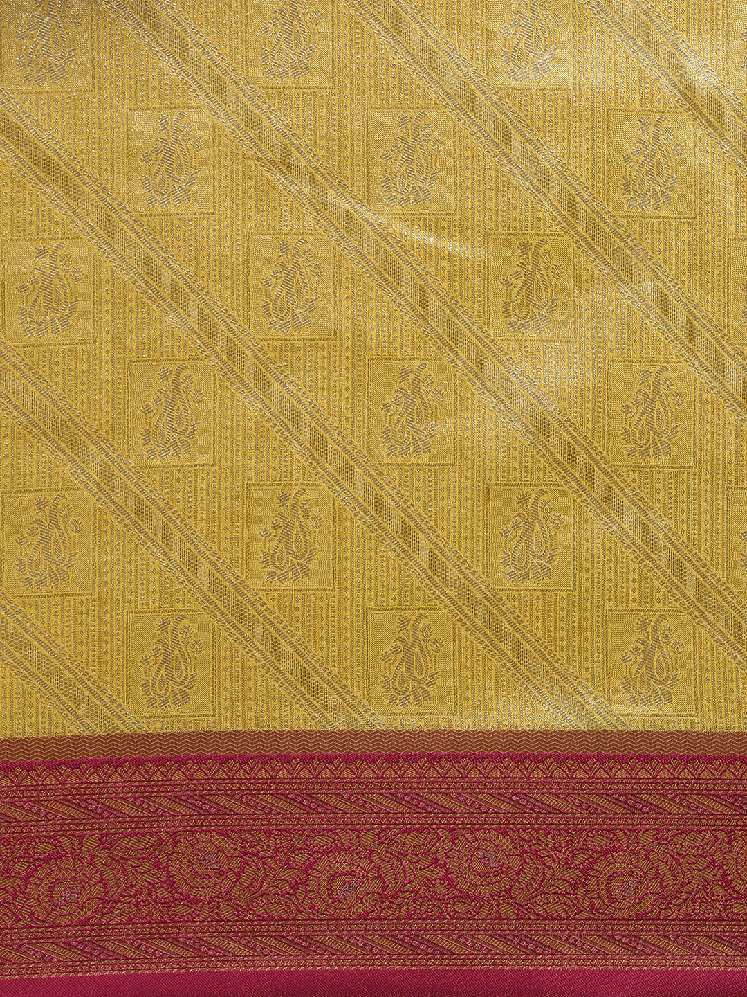 Womens Semi Silk Saree Yellow SS266