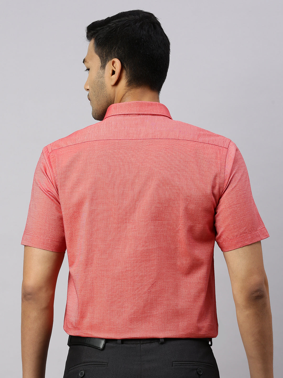 Mens Half Sleeve Smart Fit Pinkish Red Classic Shirt