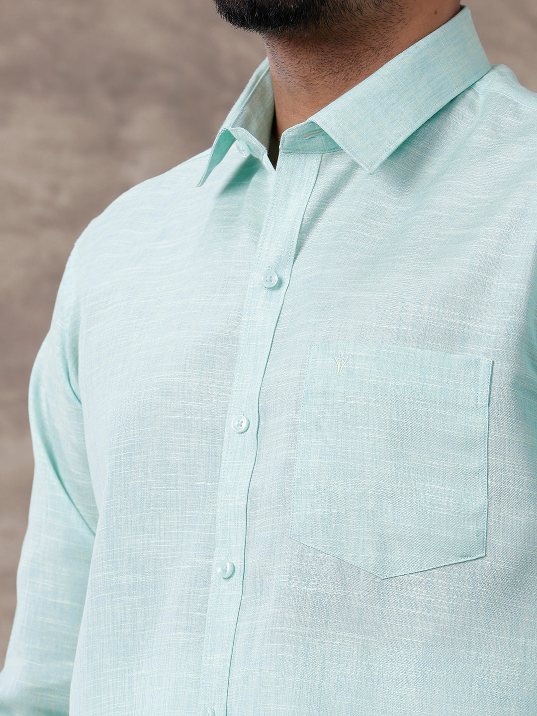Men Matching Border Dhoti & Shirt Set Light Pista Green C83