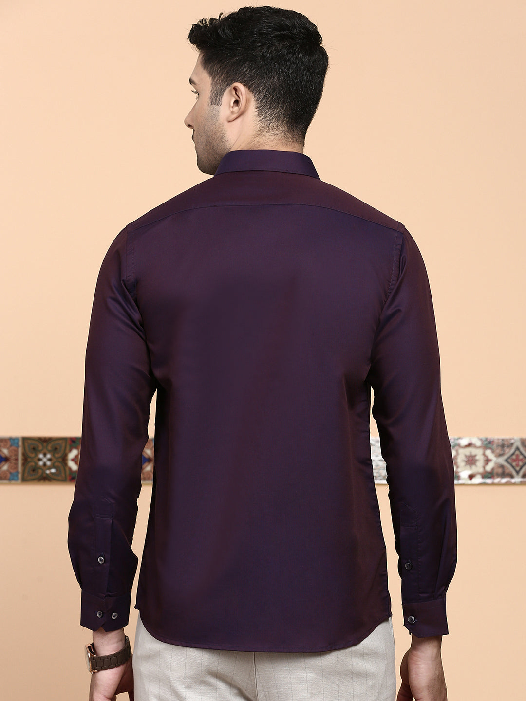 Men Premium Cotton Shirt Dark Purple EL GP16