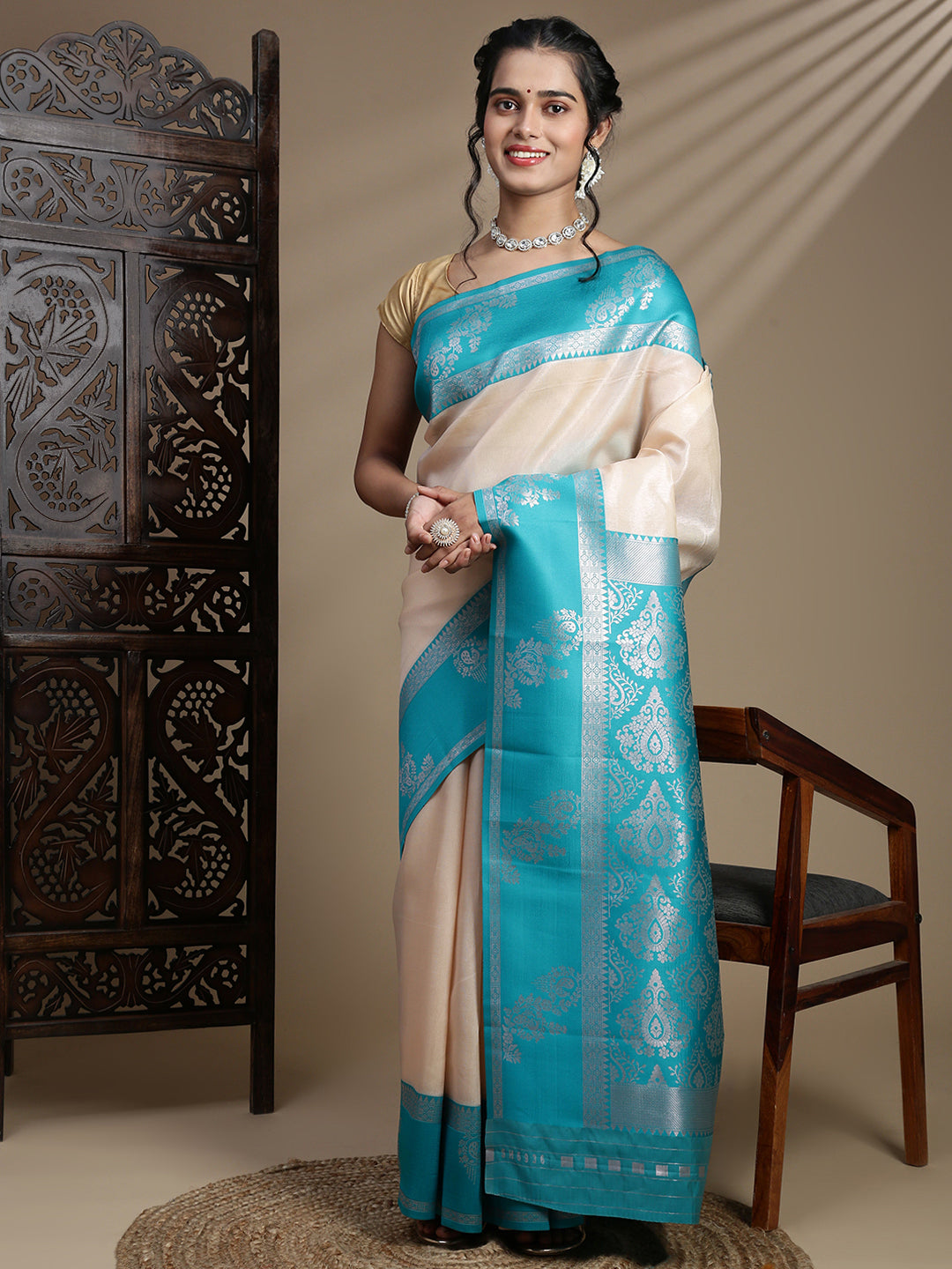 Women Sandal Tissue Saree TS61